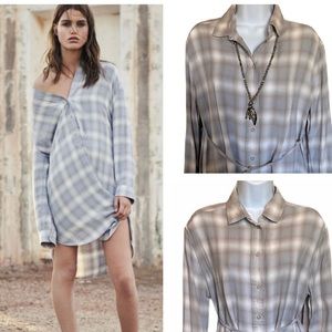 ALLSAINTS Marlon Check Dress Light Blue